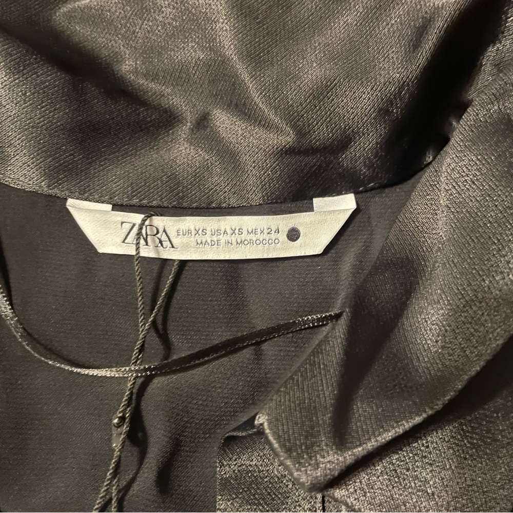 Zara Black Satin Blouse - Picture 5 of 5